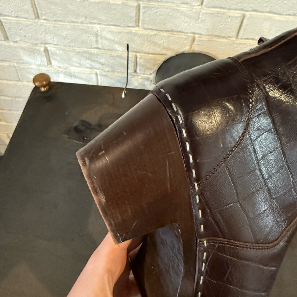 Swedish Hasbeens Dark Brown Ankle Boots - Picture 5 of 8